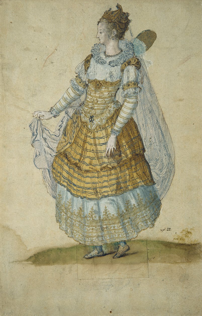 有翼的化妆师（纸上水彩画 作者 伊尼戈·琼斯（Inigo Jones）