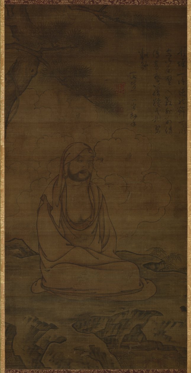 松树下的菩提达摩 作者 一山一山题词