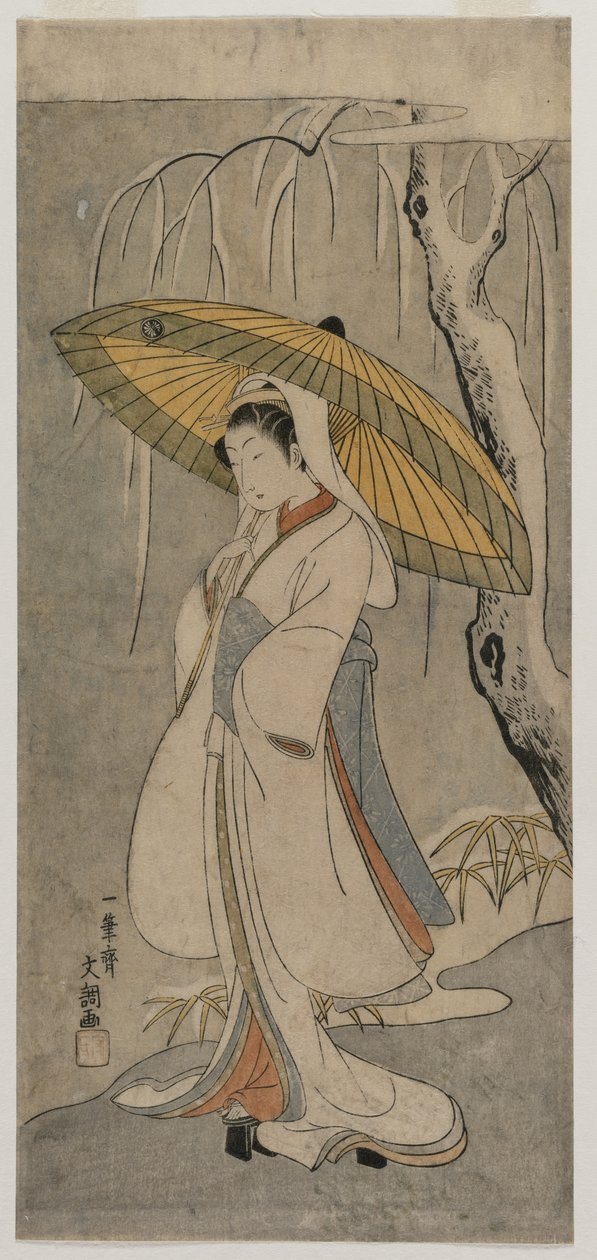 Segawa Kikunojo II，1770年Ichimura剧院系列中的苍鹭少女。 作者 一物斋文长
