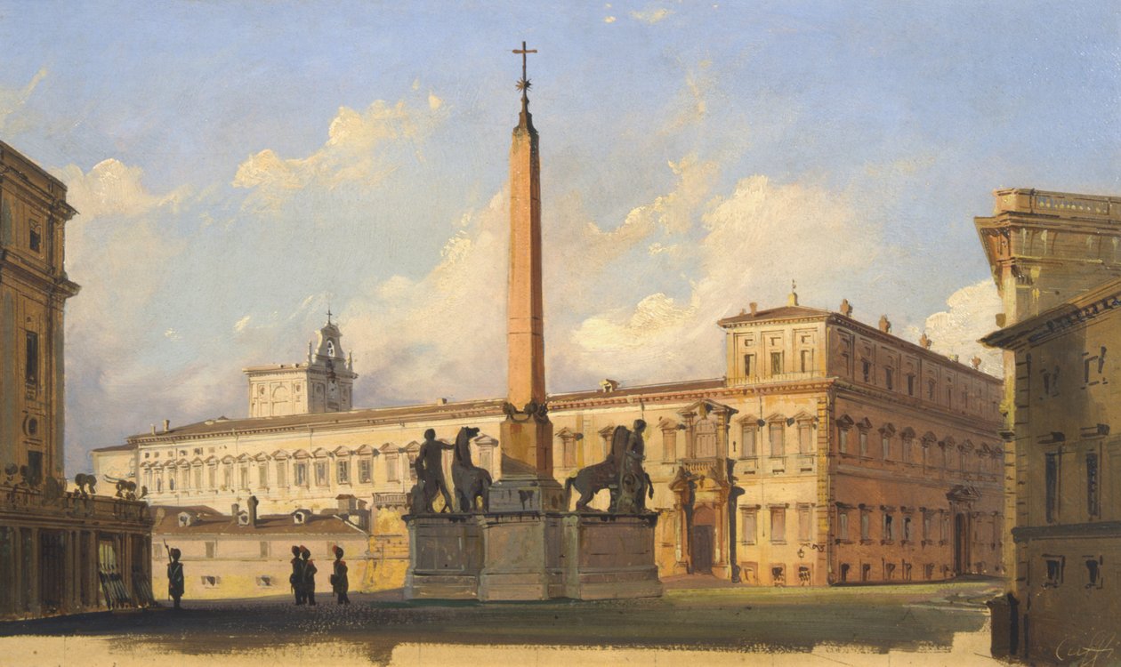 Piazza del Quirinale，1847年 作者 伊波利托·卡菲