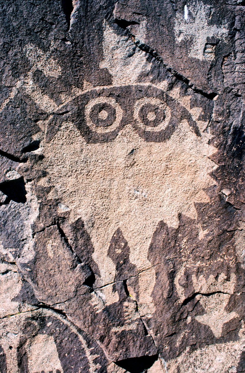 新墨西哥州的 Anasazi 岩石雕刻（岩画）。 作者 艾拉·布洛克