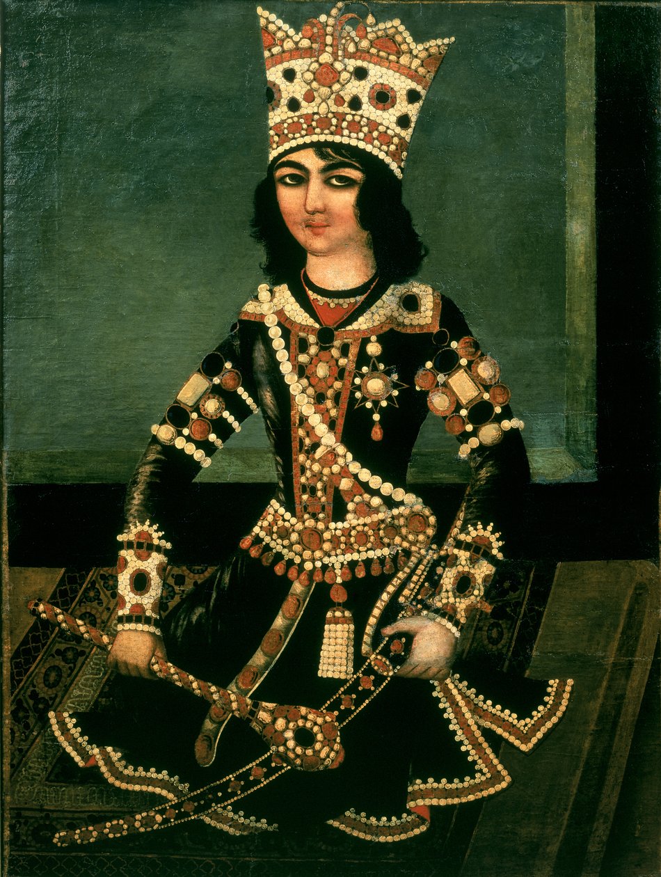 Abbas-Minza（1783-1833）的肖像，波斯王子，Shah Fath Ali的儿子（1797-1834在位） 作者 伊朗学校