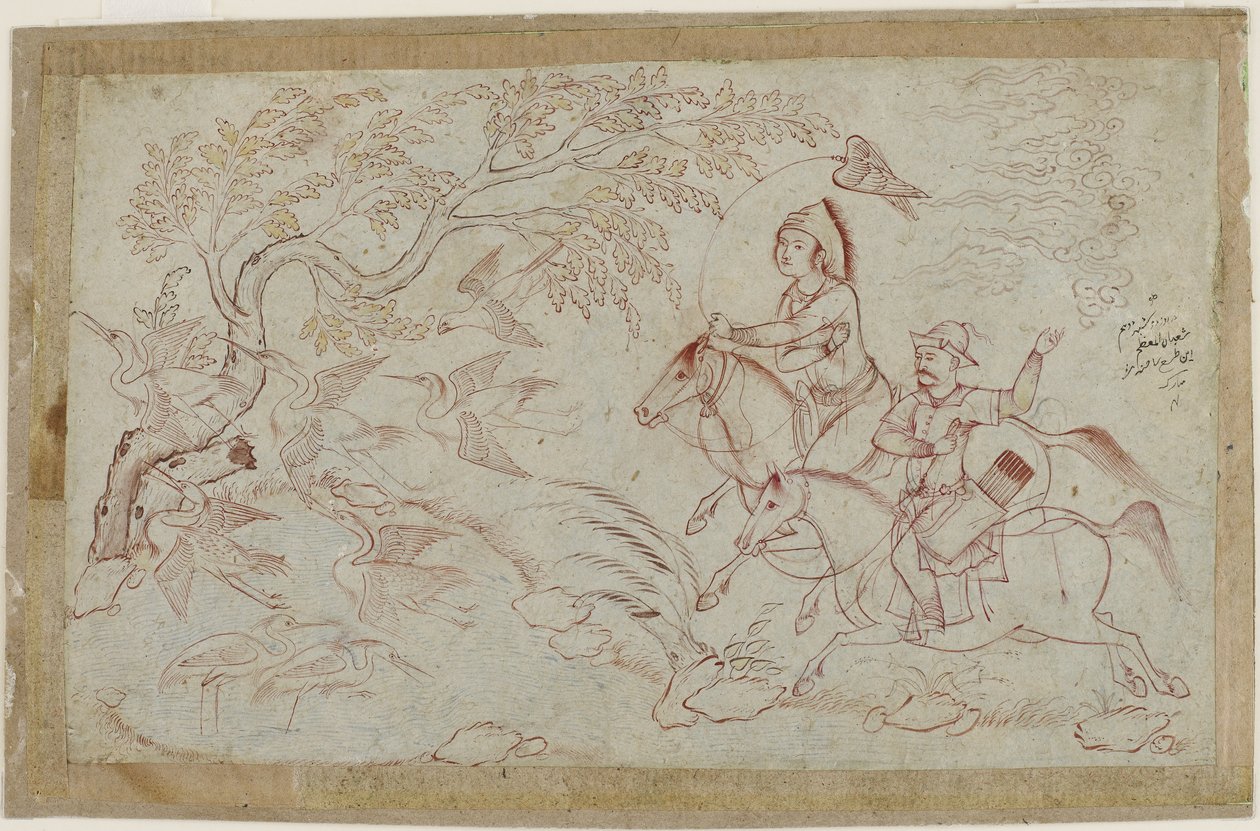 1640年代，两名骑着猎鹰的骑士 作者 伊朗学校