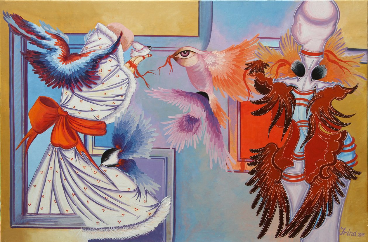 红丝带和山雀，2015年 作者 伊琳娜·科杜班（Irina Corduban）