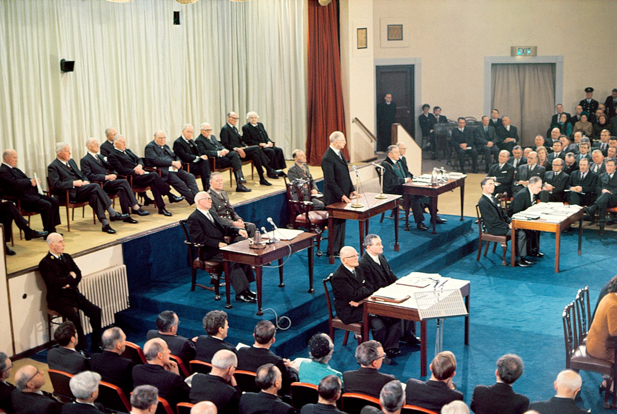 1969年1月21日，1919年1月21日Dails成立50周年纪念Eamon de Valera总统在都柏林大厦举行的Dail演讲 作者 爱尔兰摄影师