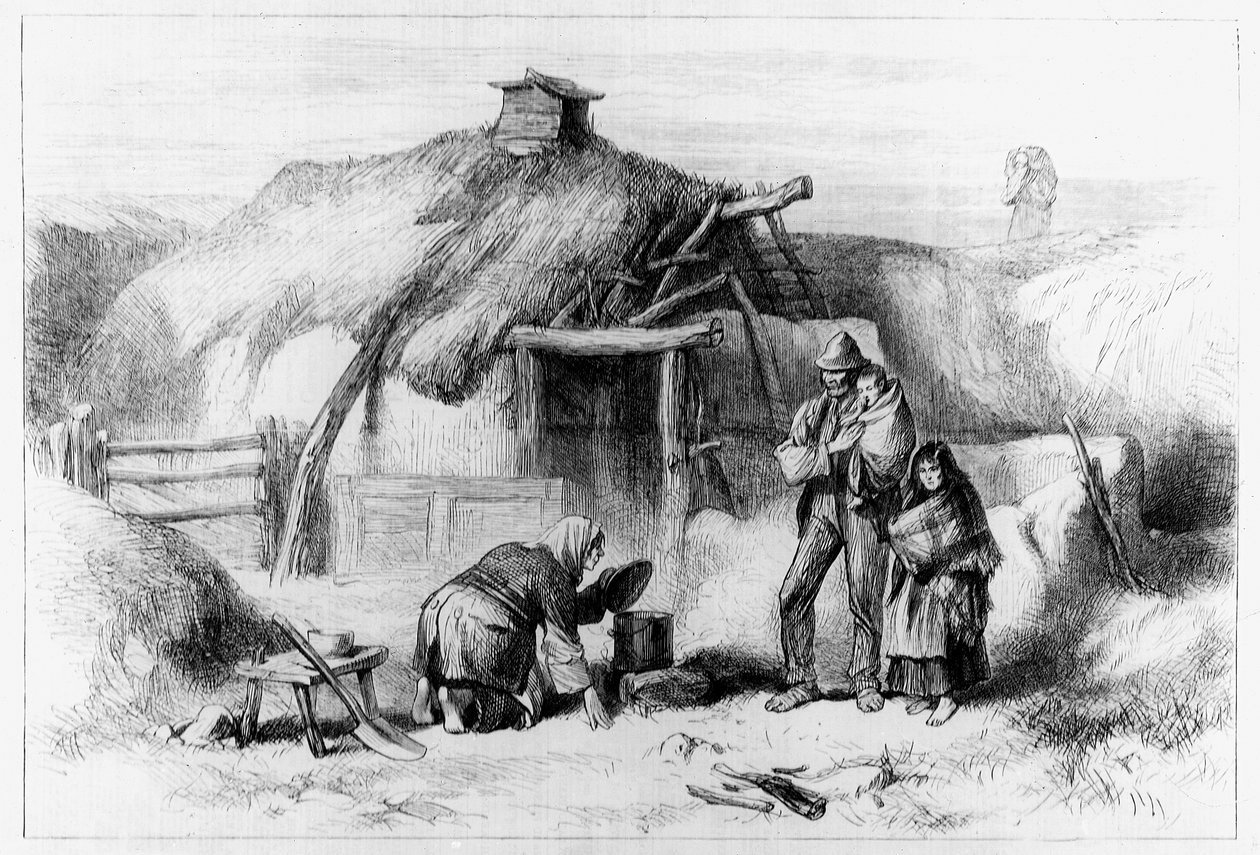 Bog-Trotters Cabin，来自&39;The Illustrated London News&39;1879 作者 爱尔兰学校