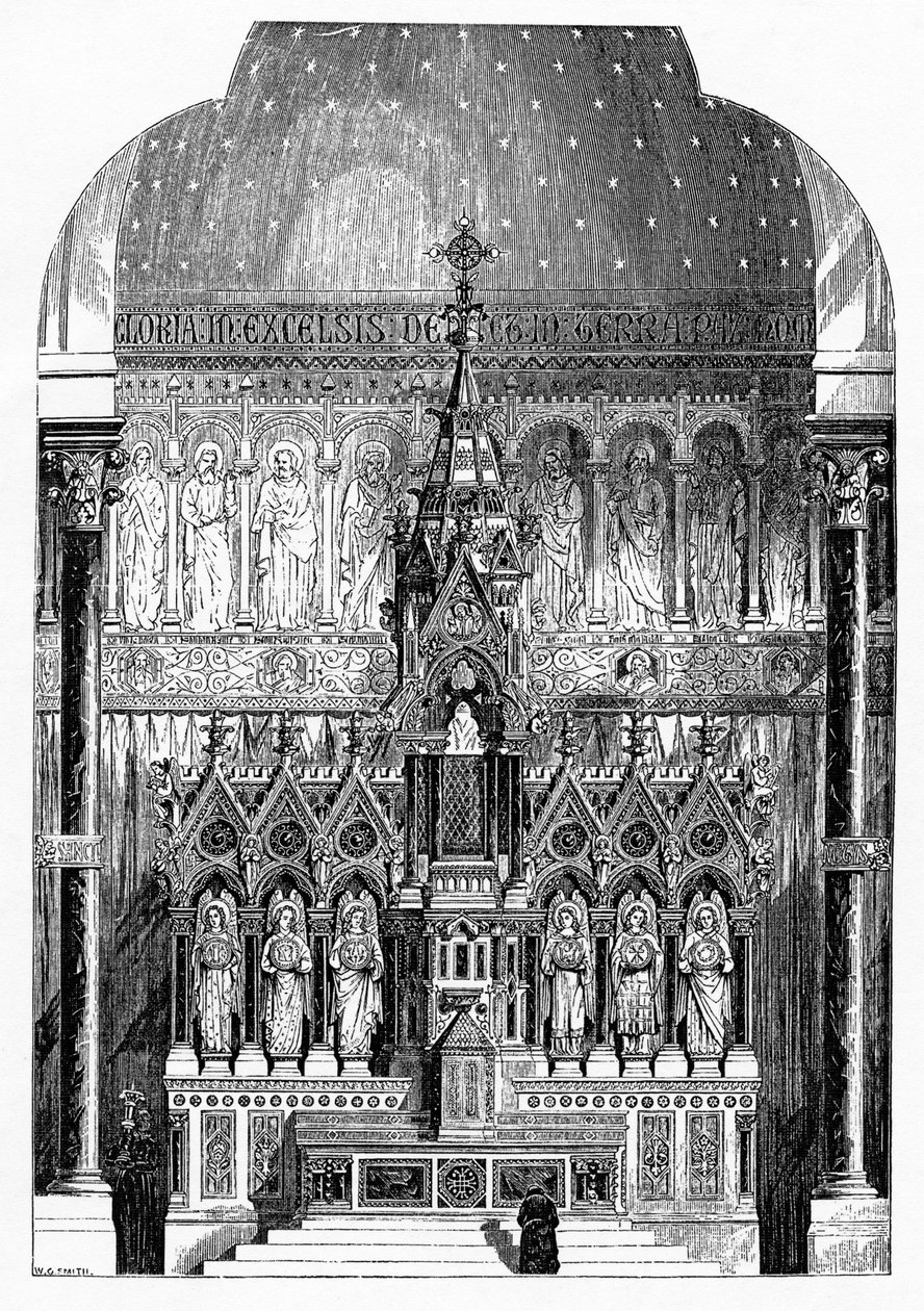 St Alphonsus Liguori高坛，爱尔兰利默里克，插图来自&39;建造者&39;，1865年 作者 爱尔兰学校