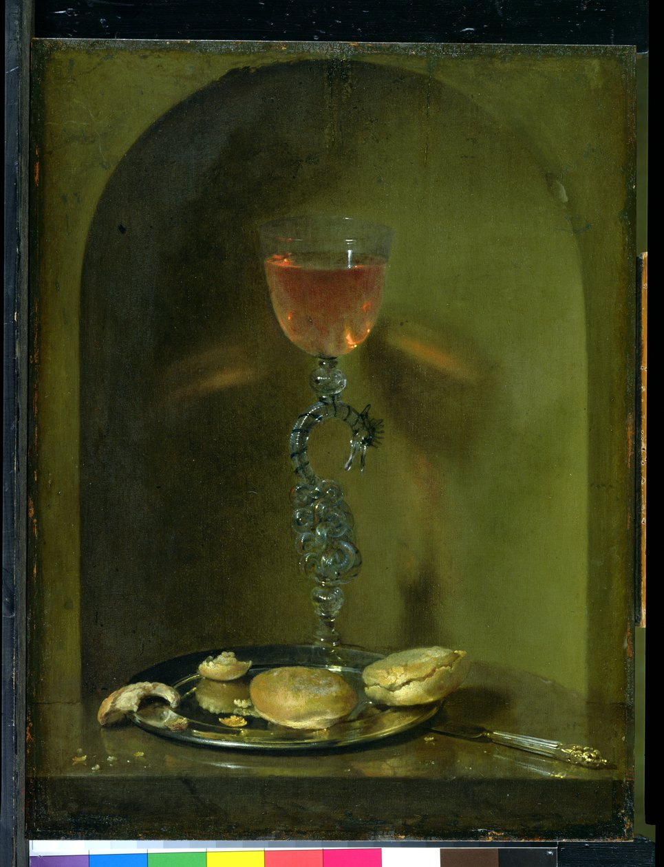 静物与面包和酒杯 作者 艾萨克·卢蒂休斯（Isaac Luttichuys）