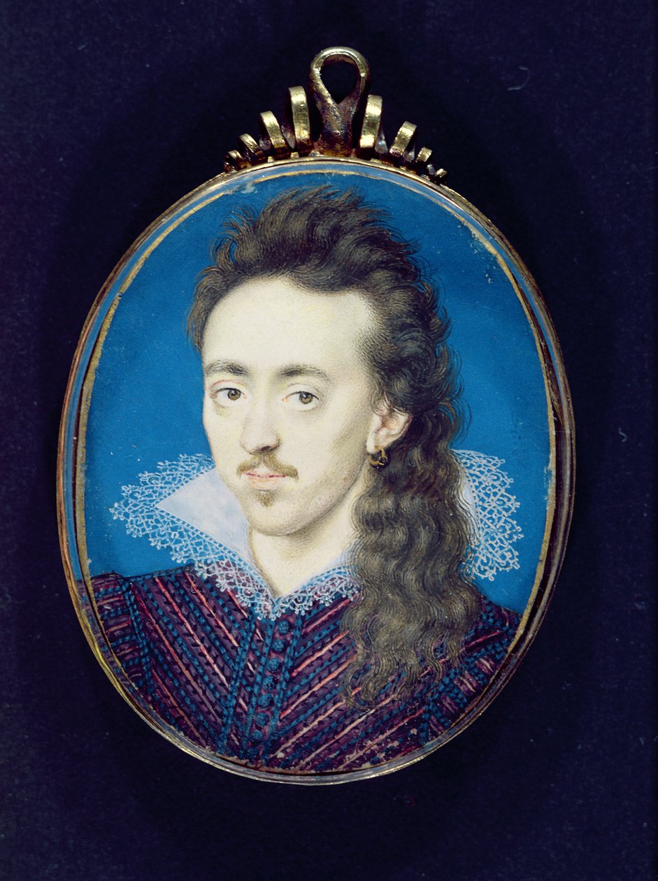 Dudley North（1581-1617）第三男爵北部，1608-10（身体上的牛皮纸铺成卡片） 作者 艾萨克·奥利弗（Isaac Oliver）