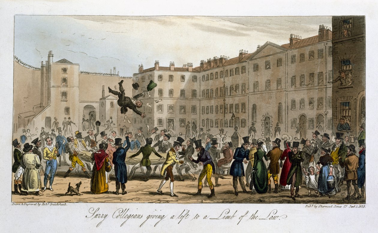 查理·莫洛伊·韦斯特马科特（Charles Molloy Westmacott，1788-1868）于1825年在伦敦出版了“英国间谍”中的Surry Collegians。 作者 艾萨克·罗伯特·克鲁克香克