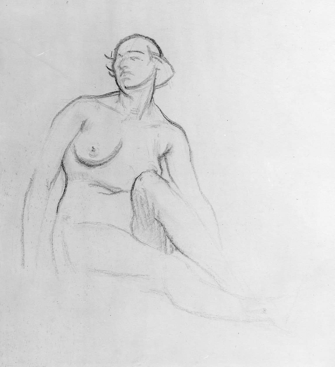 一个裸体女人的研究，1915年（纸上的木炭） 作者 艾萨克·罗森伯格