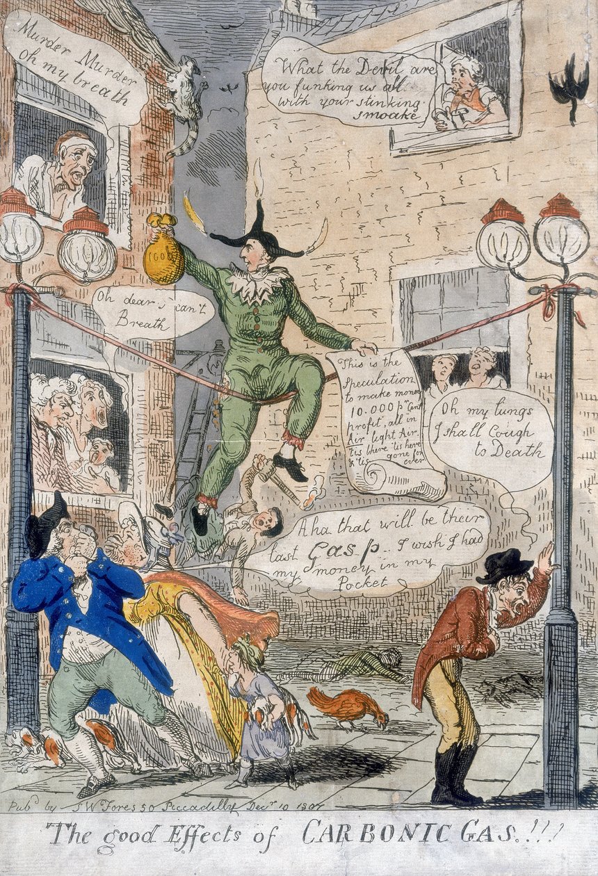碳酸气体的好效果！，1807（手工彩色雕刻） 作者 艾萨克·克鲁克申克