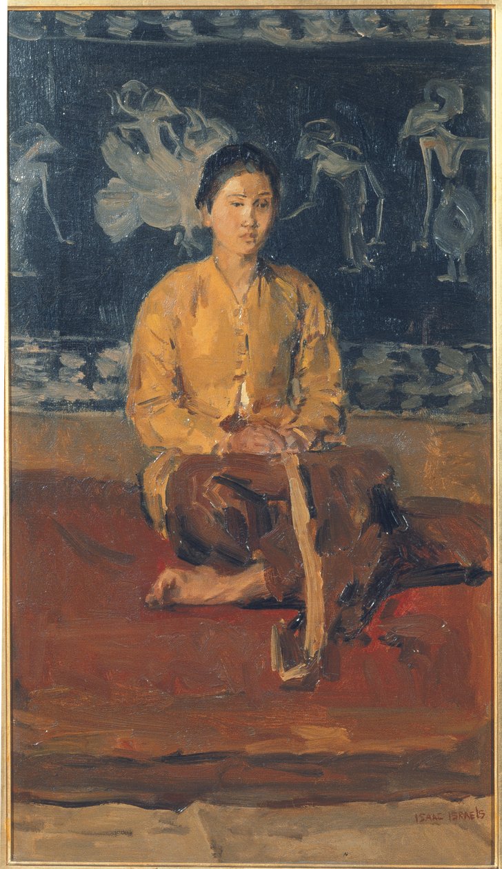 1916年左右坐着一个爪哇妇人（布面油画） 作者 以撒以色列