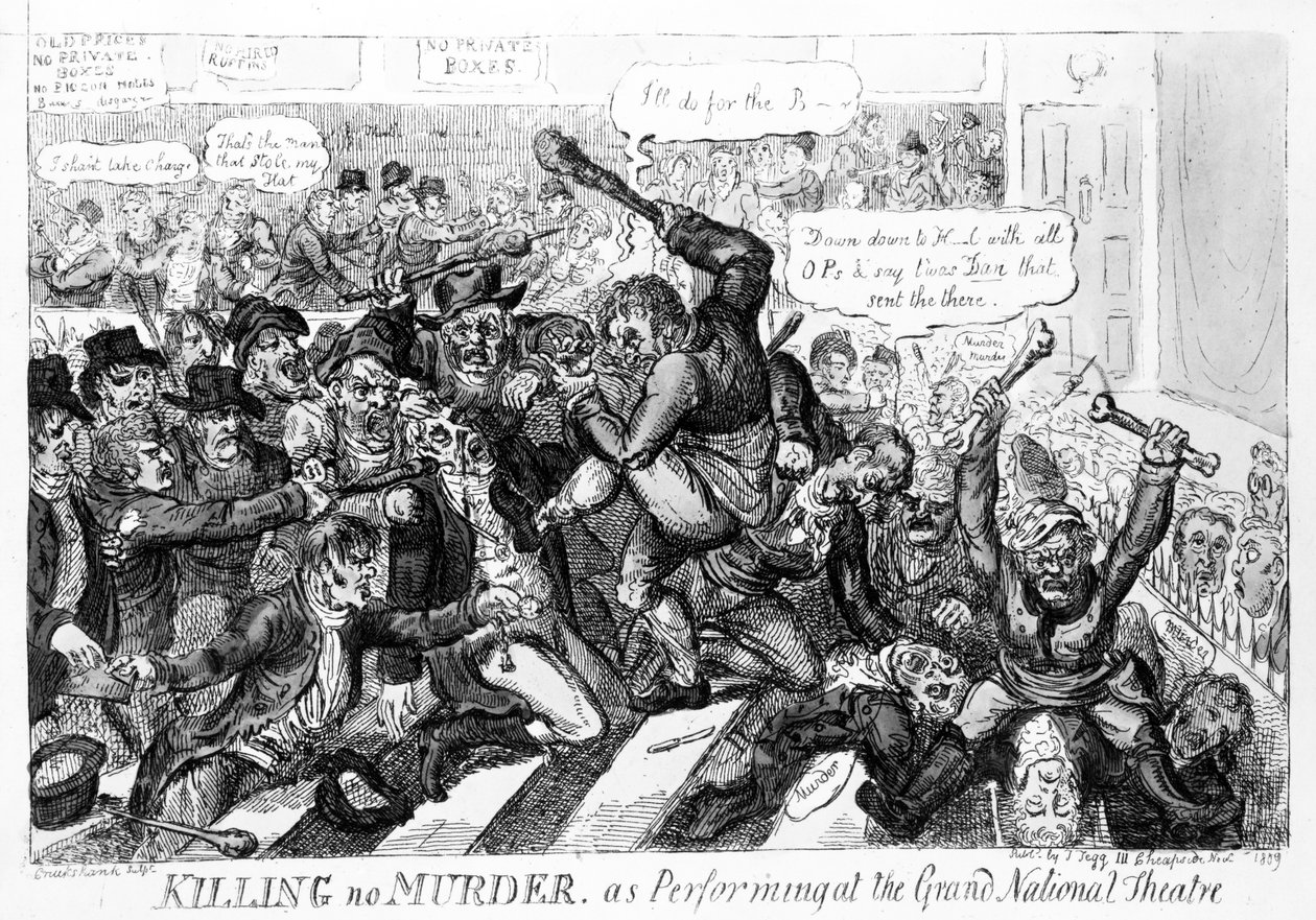 1809年在大国家剧院演出，杀死无谋杀案 作者 艾萨克·罗伯特·克鲁克香克