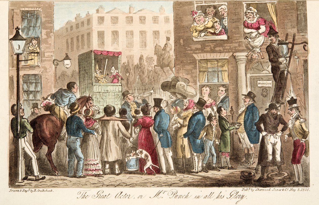 来自The English Spy，pub的伟大演员，或者Punch先生的所有荣耀。 1824年（手工彩色雕刻） 作者 艾萨克·罗伯特·克鲁克香克