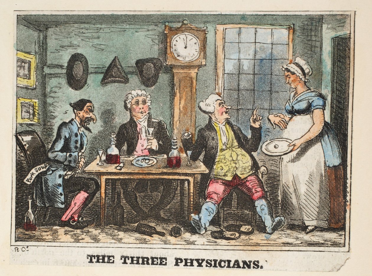 The Three Physicians，c.1824（手工彩色雕刻） 作者 艾萨克·罗伯特·克鲁克香克