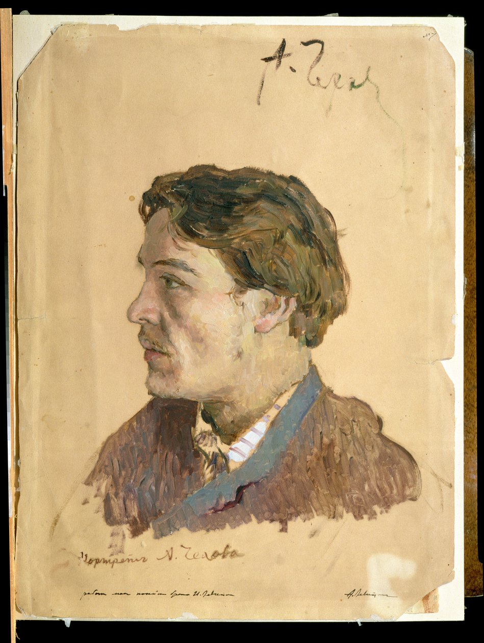 Anton Chekhov的肖像（1860-1904） 作者 艾萨克·伊里奇·列维坦