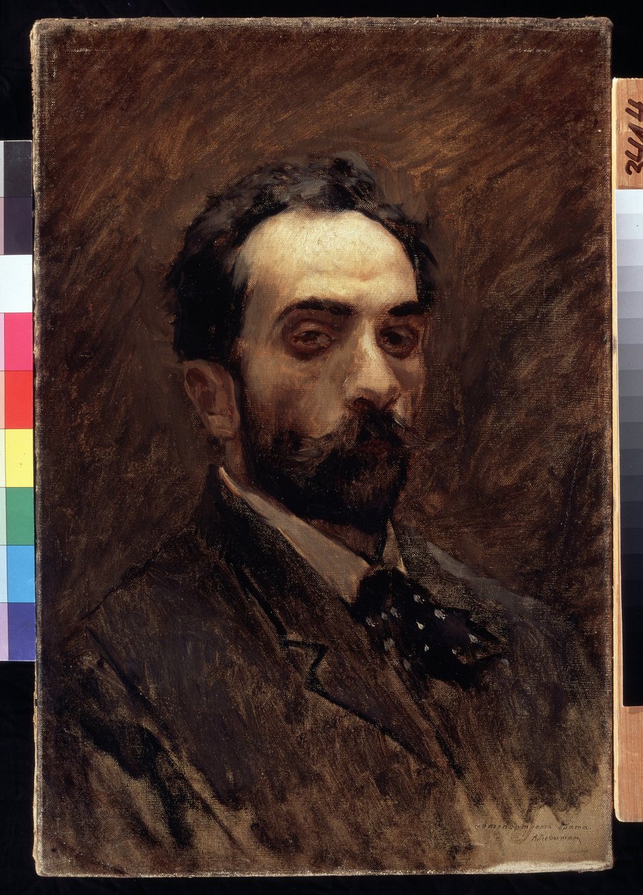 Autoportrait（自画像）。画家艾萨克-伊里奇-列维坦（1860-1900 年），布面油画，1890 年末。俄罗斯艺术，19 世纪肖像画。莫斯科国立特列季亚科夫美术馆。 作者 艾萨克·伊里奇·列维坦