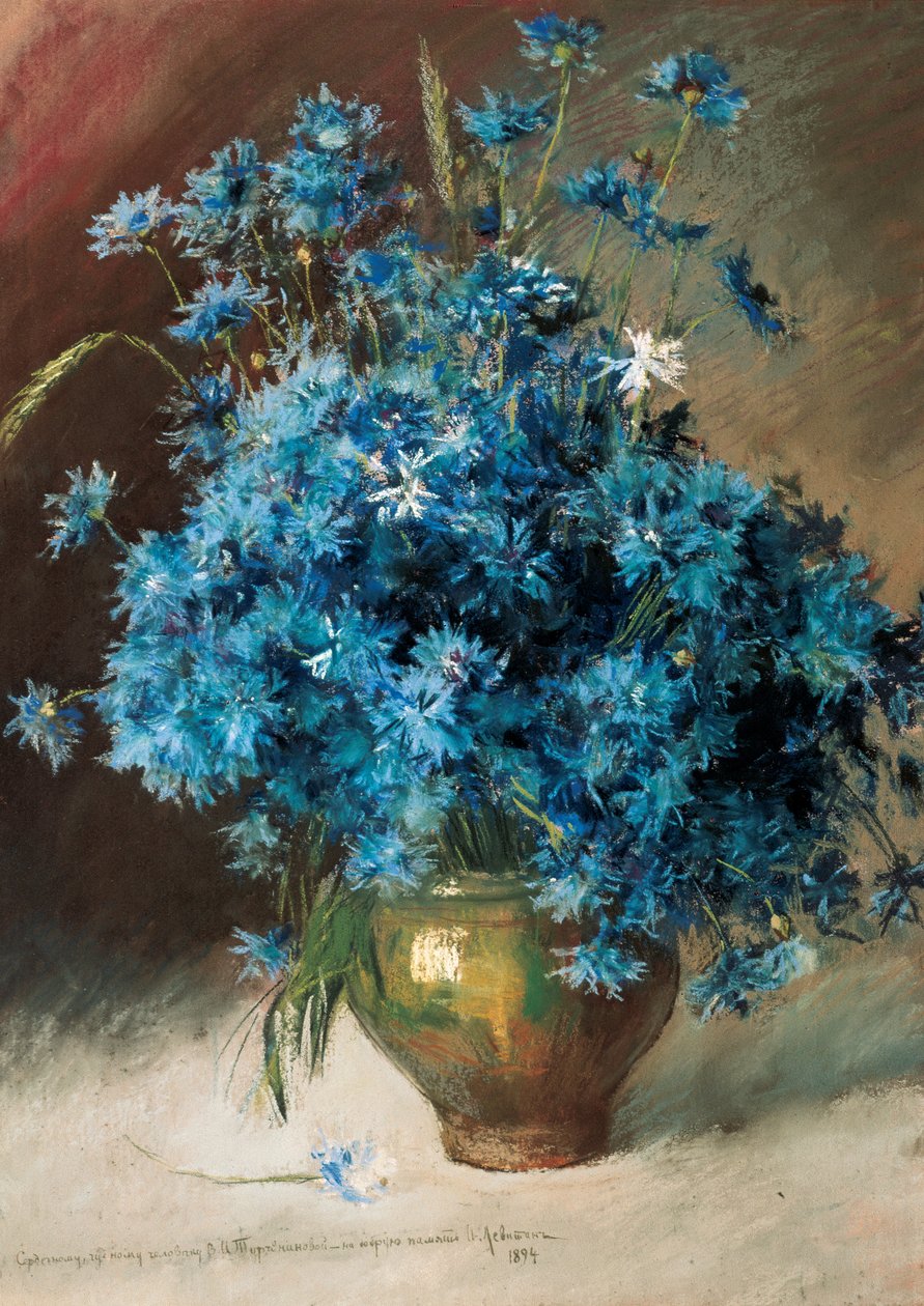 矢车菊花，1894年。 作者 艾萨克·伊里奇·列维坦
