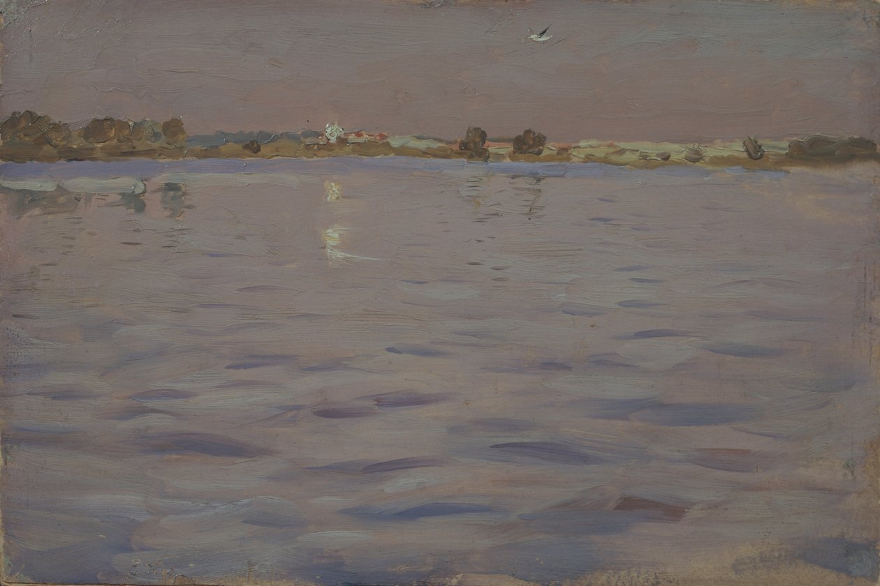 最后的阳光。湖泊，1898-1899年 作者 艾萨克·伊里奇·列维坦