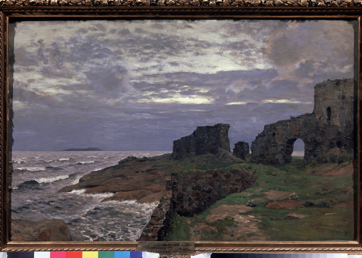 Vestiges du passe, Crepuscule, Finlande (Remainders of the past, Twilight, Finlande) - Peinture de Isaak (Isaac) Ilyich Levitan (1860-1900), huile sur toilee (过去的残余，暮色，芬兰) 作者 艾萨克·伊里奇·列维坦