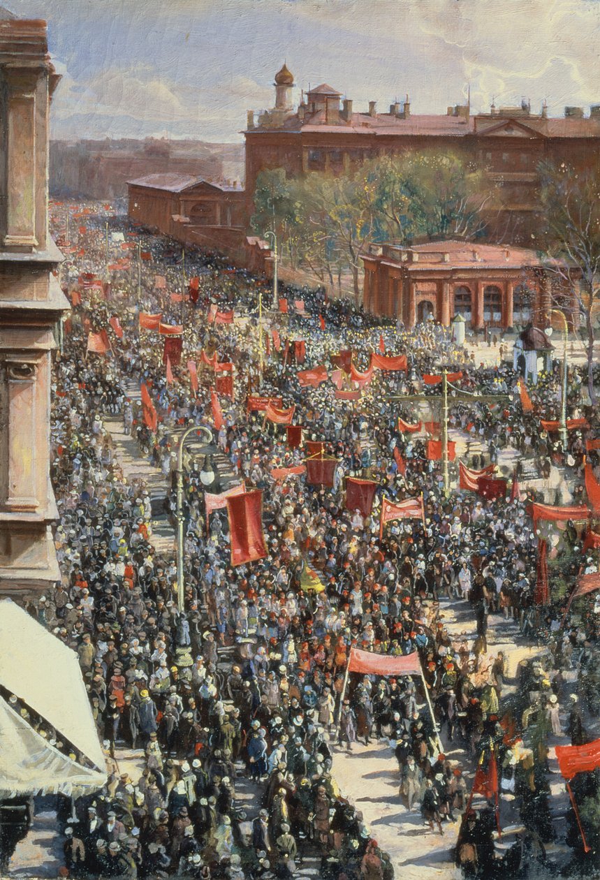 10月25日大道上的示范，1930年在特列季亚科夫画廊的1934年绘画素描 作者 伊萨克·伊斯莱耶维奇·布罗茨基