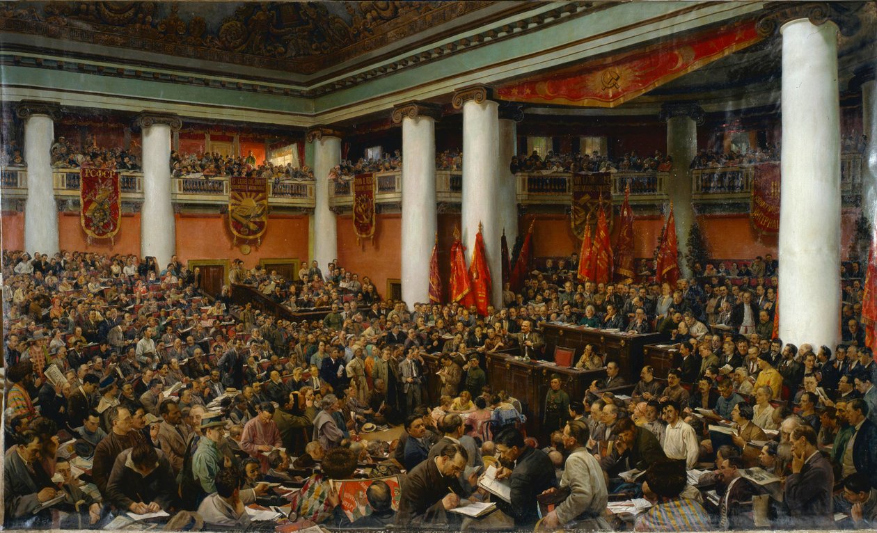 Deuxieme congres du Komintern (Internationale communiste) - The festive opening of the Second Congress of the Communist International (Comintern) - Isaak Izrailevich Brodsky (1884-1939). Oil on canvas 作者 伊萨克·伊斯莱耶维奇·布罗茨基