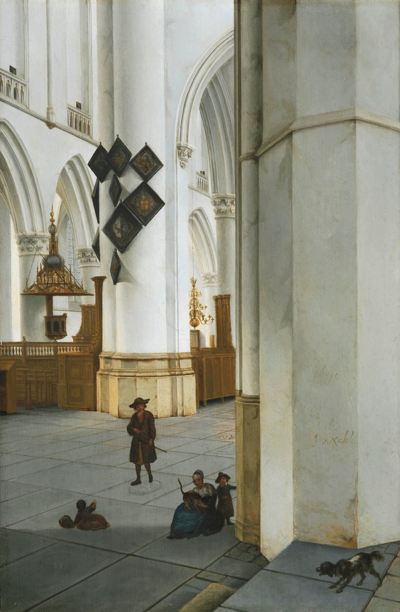 荷兰文：Interieur van de St. 作者 艾萨克·范尼克伦