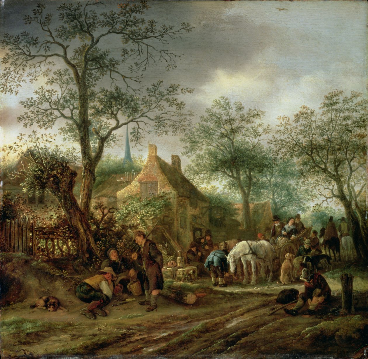 旅行者在旅馆 作者 伊萨克·范·奥斯塔德（Isack van Ostade）