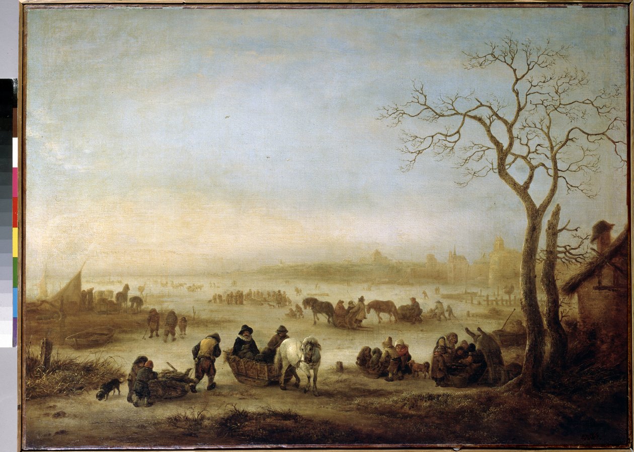 冰湖（Lac gele）。伊萨克-范-奥斯塔德（1621-1649 年）的绘画作品 作者 伊萨克·范·奥斯塔德（Isack van Ostade）
