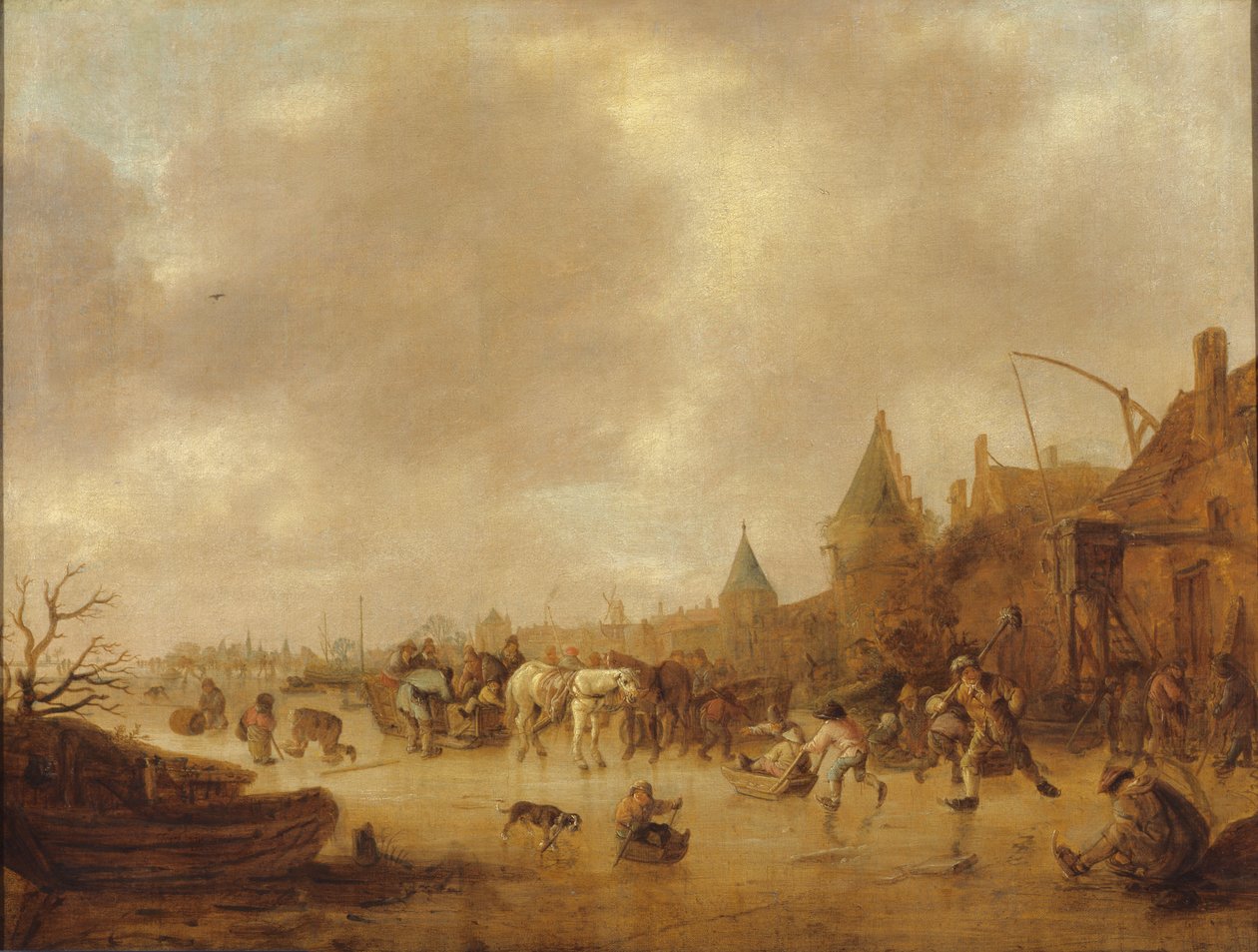 滑板运动员，1644年 作者 伊萨克·范·奥斯塔德（Isack van Ostade）