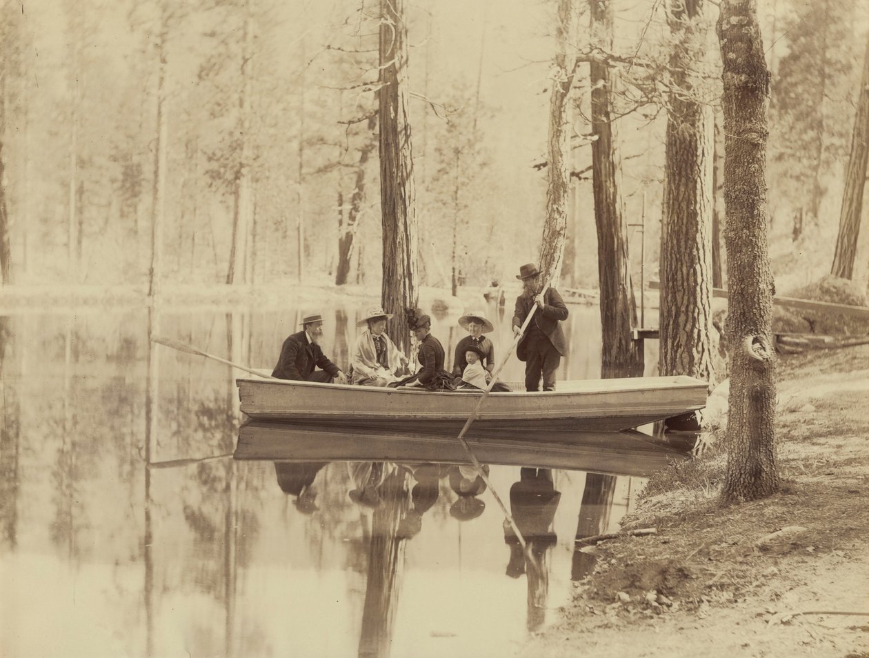 1880 年，瓦沃纳车站斯特拉湖上的风景（照片） 作者 以赛亚·泰伯