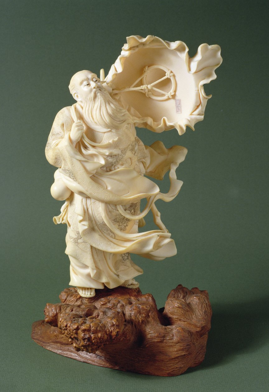 戴着吹帽子的圣人，c.1900（象牙色） 作者 石川公明