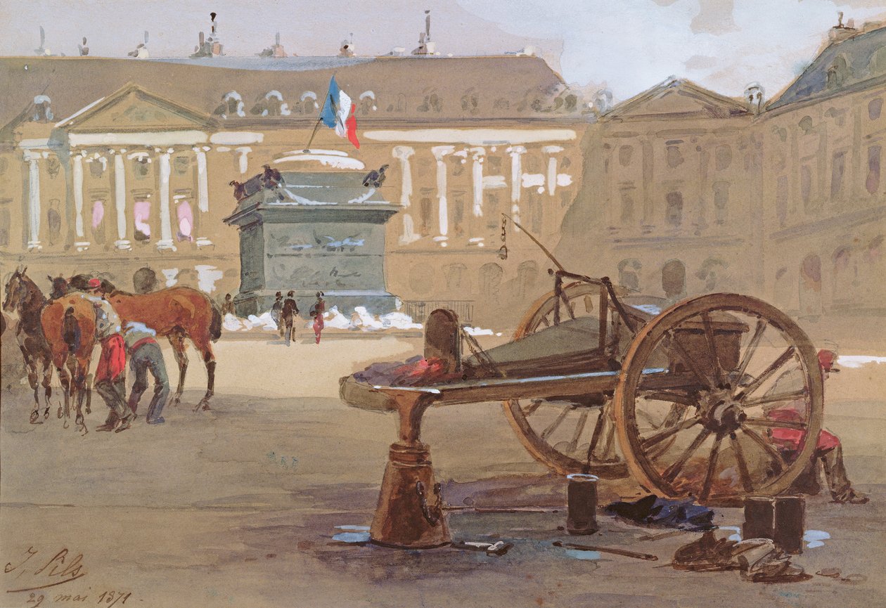 堕落的专栏，PlaceVendôme，巴黎，1871年5月29日 作者 伊西多尔比尔斯