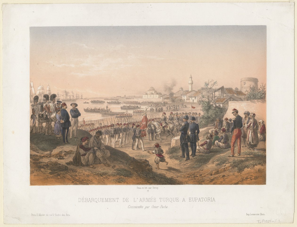 在奥马尔-帕夏的指挥下，土耳其军队在耶夫帕托里亚登陆，1855年 作者 伊西多·洛朗·德罗伊