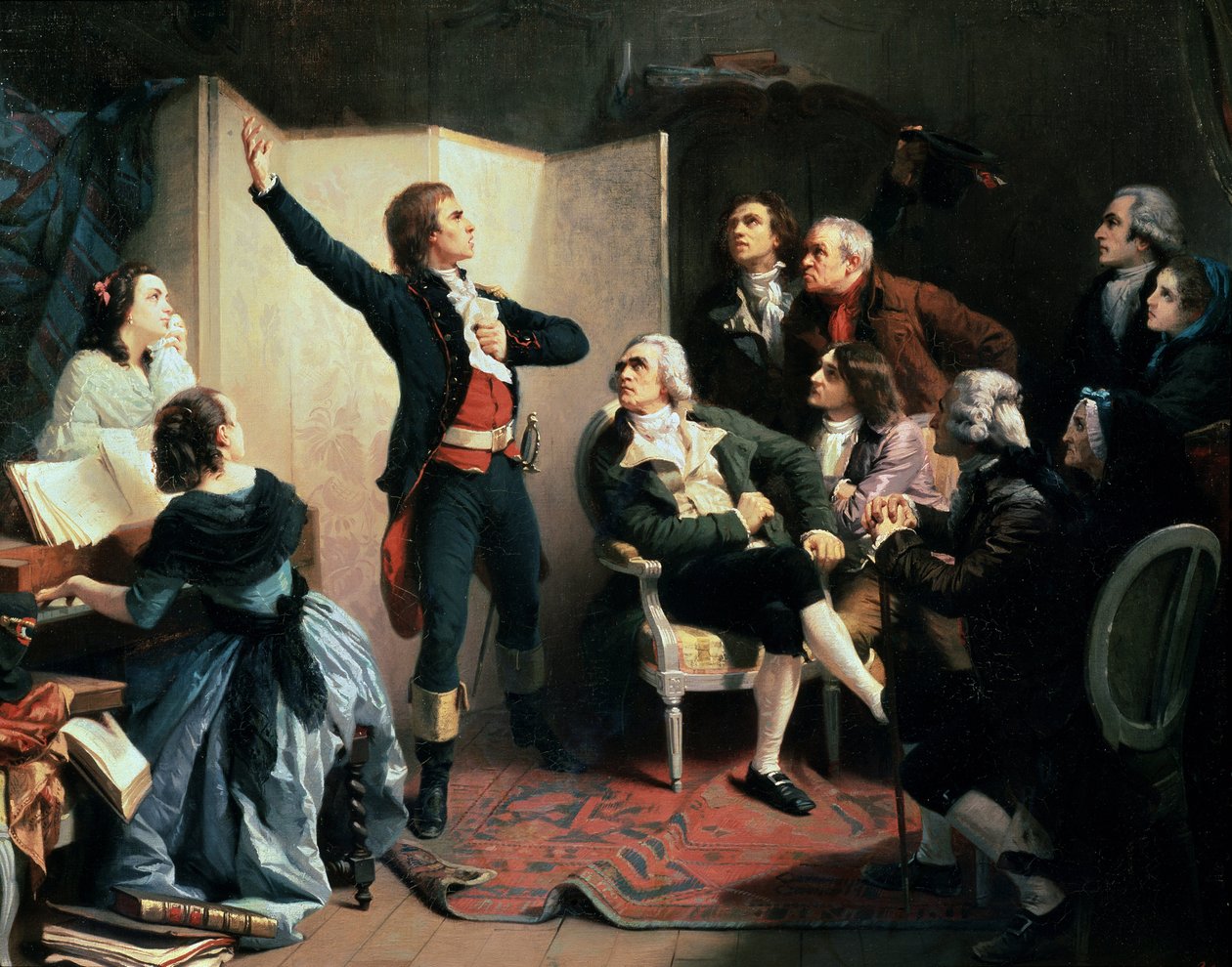 4 月 24 日，诗人兼作曲家 Claude Joseph Rouget de Lisle 表演马赛曲 作者 伊西多尔比尔斯