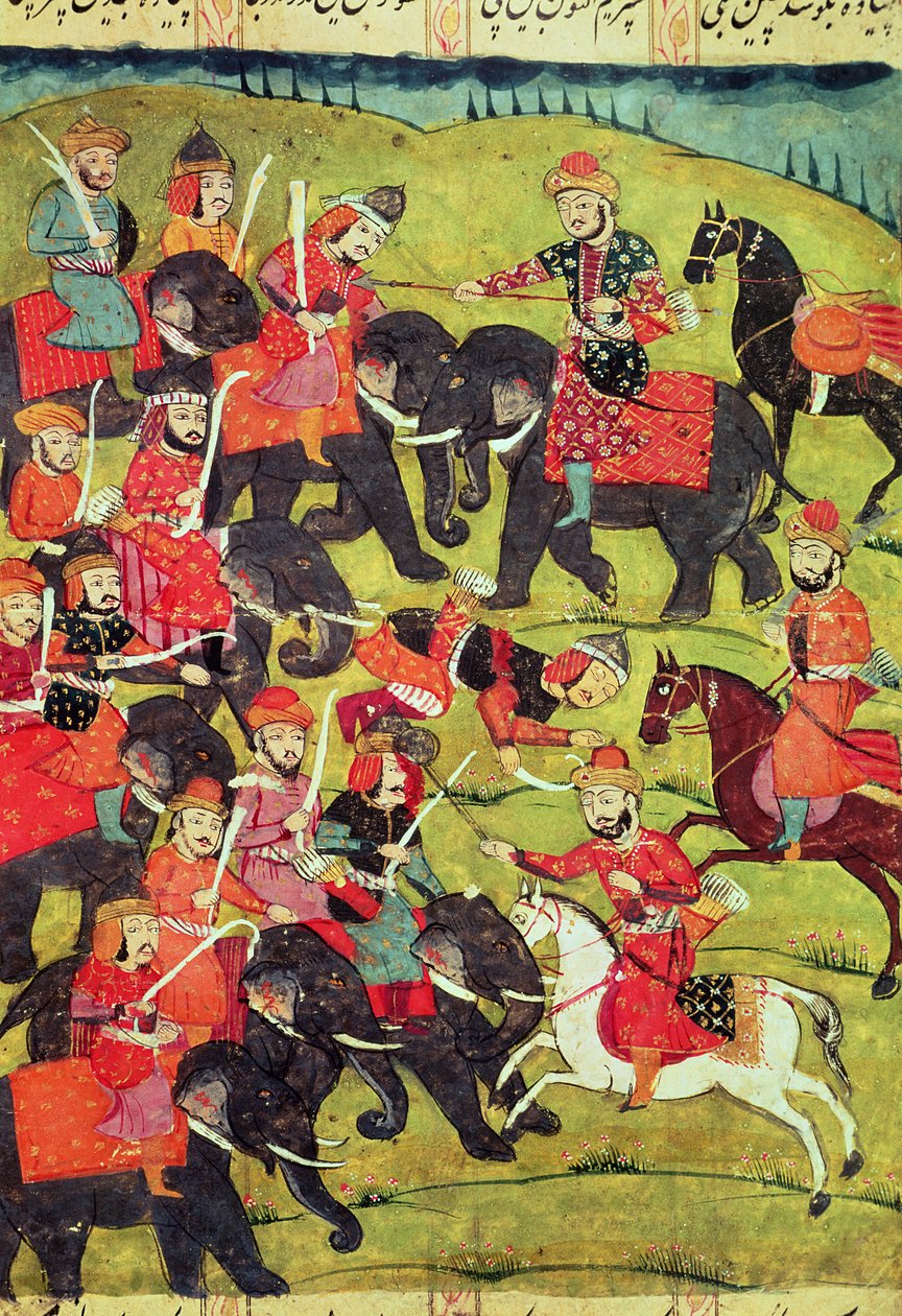 阿布·卡西姆·曼尔·弗尔塔维西的“Shahnama”（国王书）战斗场景（c.934-c.1020） 作者 伊斯兰学校