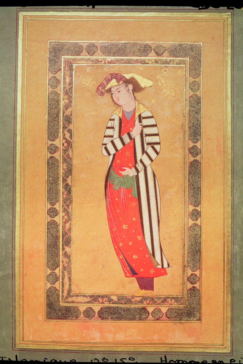 专辑2160一个人的肖像，来自Album de Pieces Calligraphiees et de Miniatures，13-15世纪 作者 伊斯兰学校