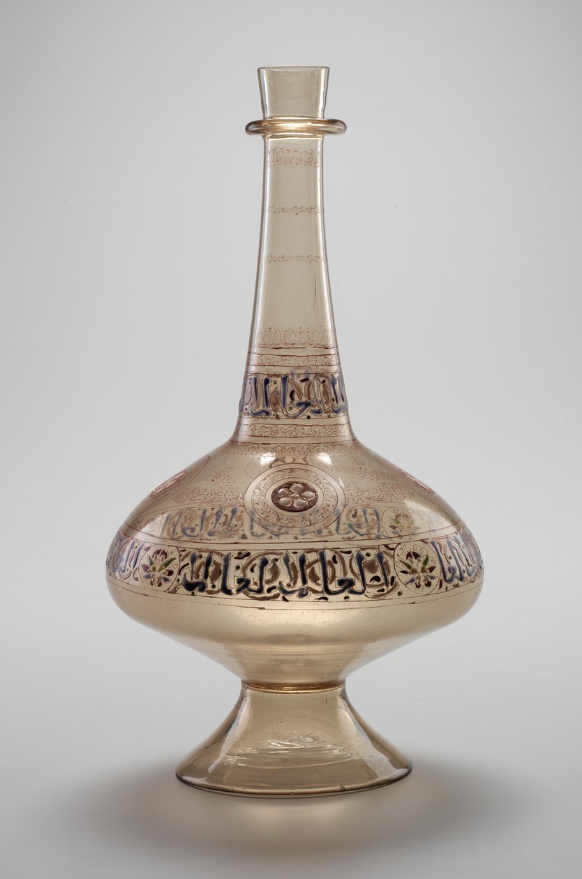 瓶装，由Dawud，也门的Rasulid Sultan委任，马穆鲁克王朝，12961321（珐琅和镀金玻璃） 作者 伊斯兰学校