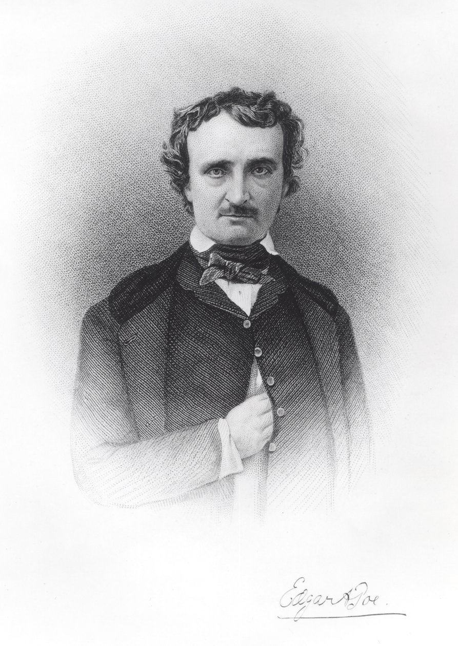 Edgar Allan Poe的肖像（1809-49） 作者 伊斯梅尔·根茨（Ismael Gentz）