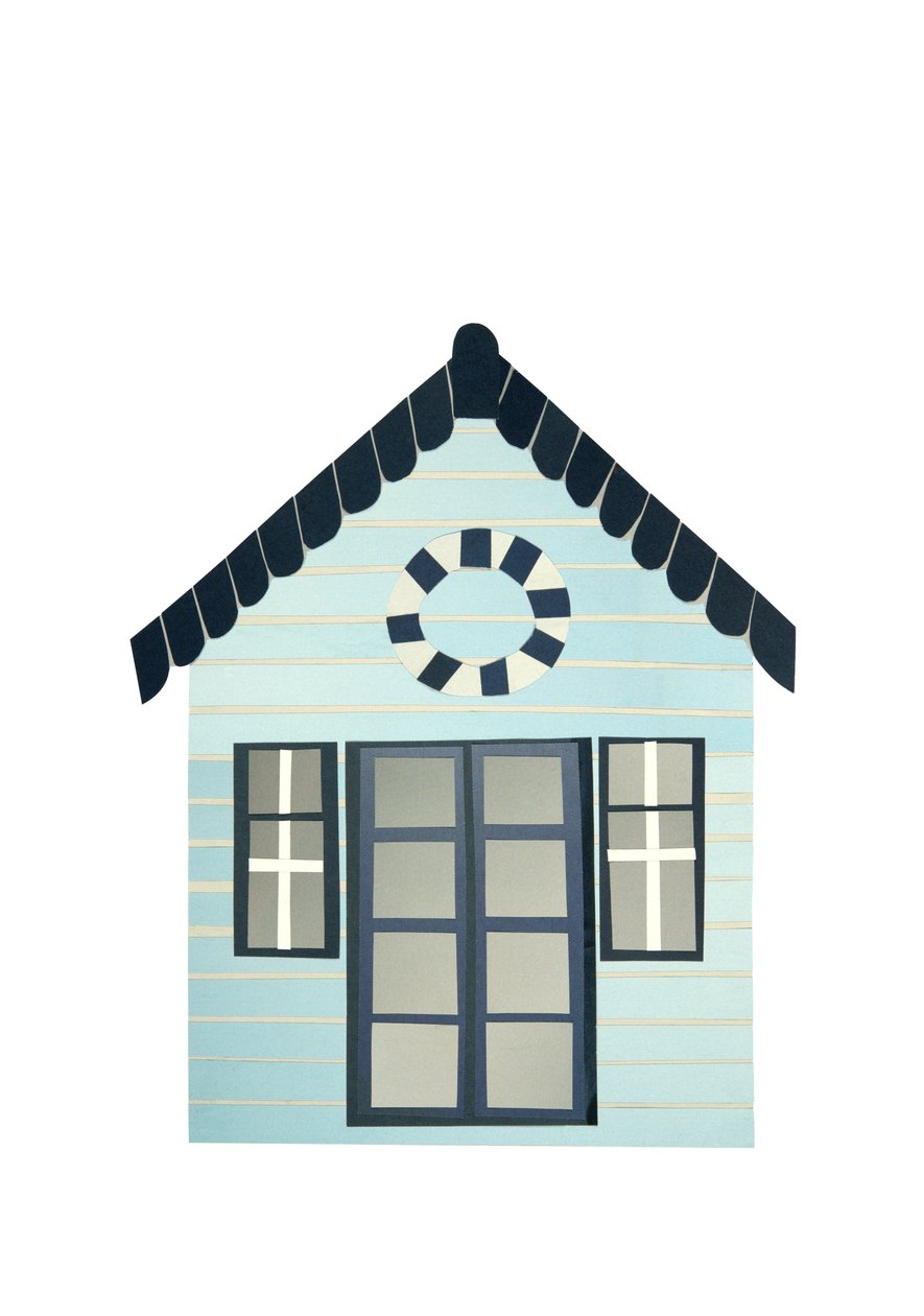 海滩小屋，2014 年（剪纸） 作者 伊莎贝尔·巴伯