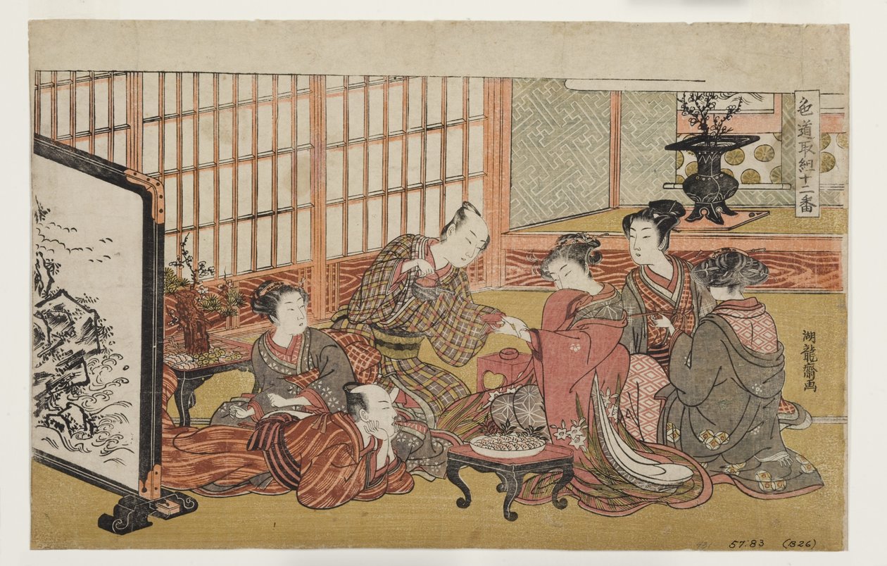 富裕家庭宴会，1770-74（木刻） 作者 oda田K