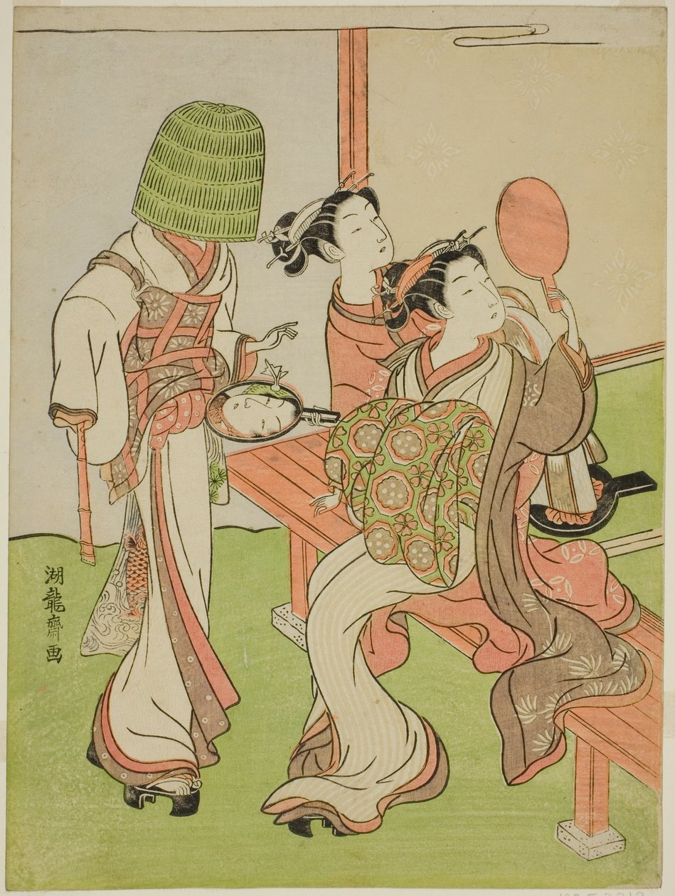 一个歌妓和她的随从用镜子辨认一个僧侣 作者 oda田K