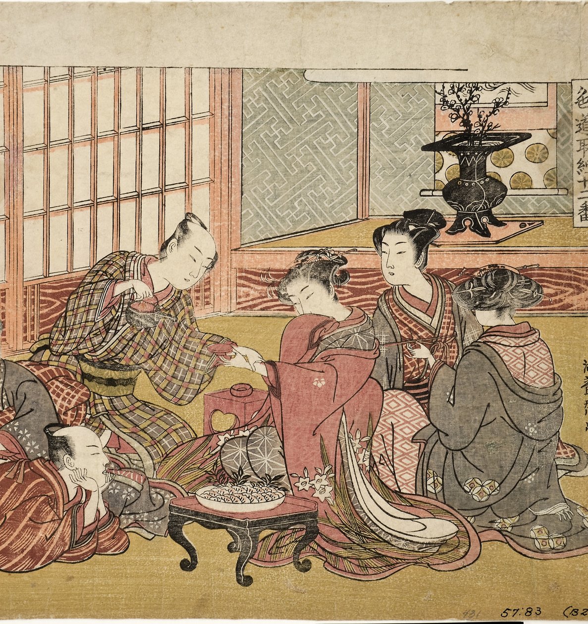 富裕家庭宴会，1770-74（木刻） 作者 oda田K