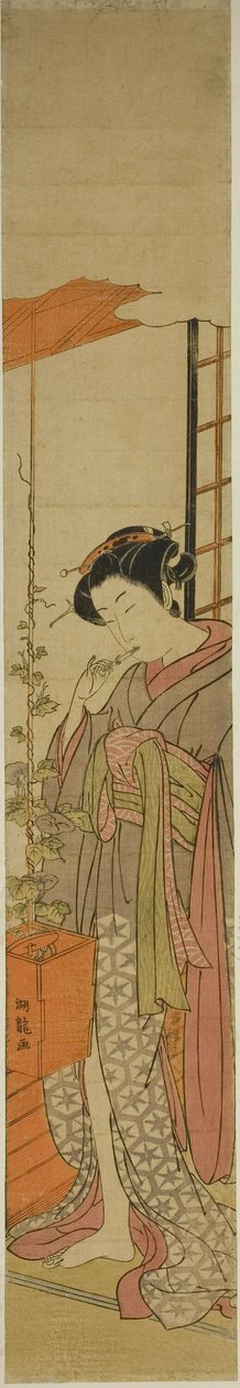 一边洗牙一边欣赏牵牛花的歌妓 作者 oda田K