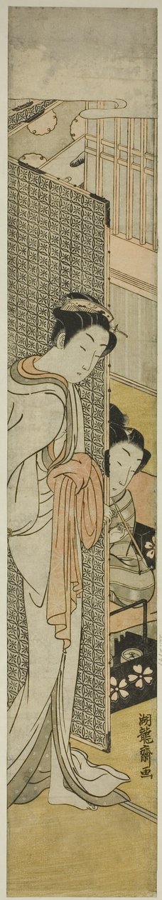 站在屏风后的歌妓和吸烟的年轻人 作者 oda田K