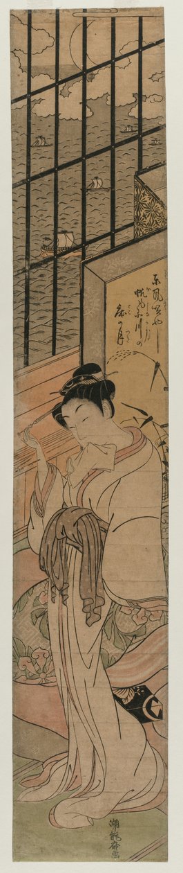 俯瞰江户湾的房间里的歌妓 作者 oda田K
