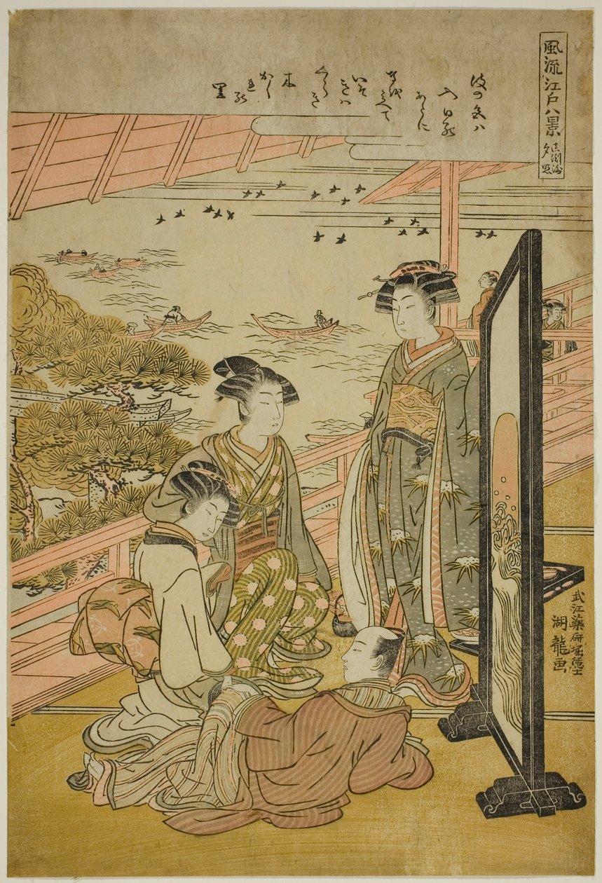 松崎的晚霞》，选自 "江户八景 "系列 作者 oda田K