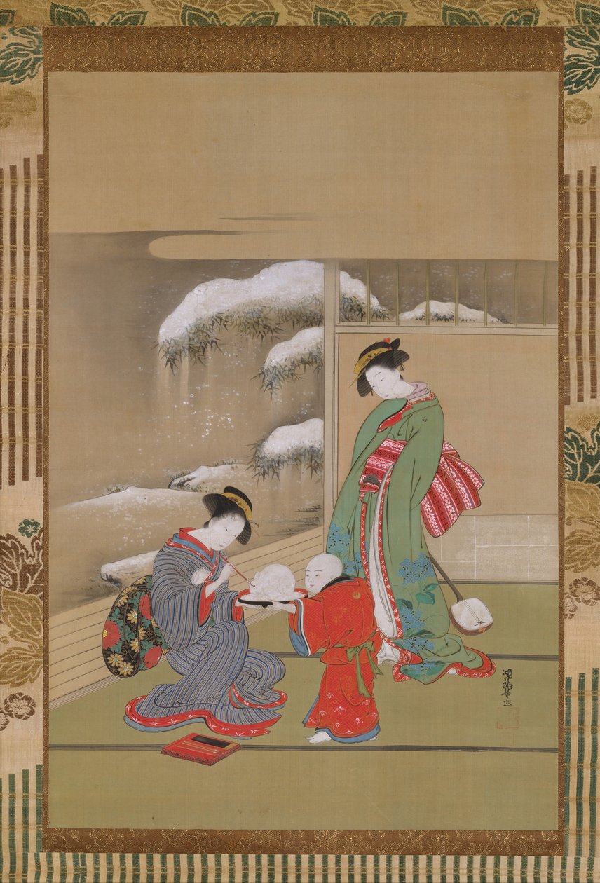 画在雪兔上的眼睛，约。 1780年。 作者 oda田K