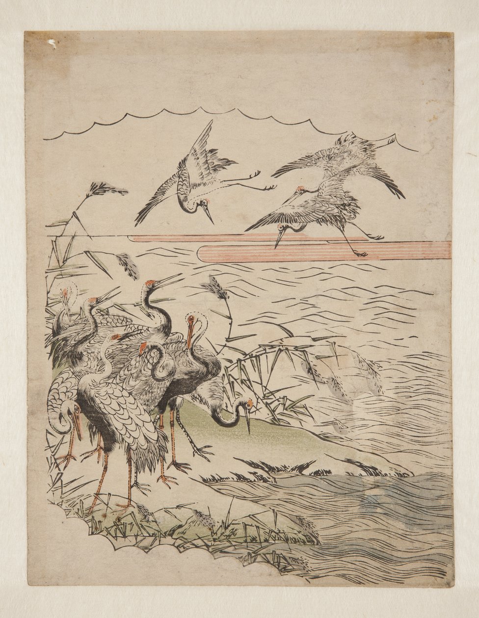 归来的鹤（彩色木版画） 作者 oda田K